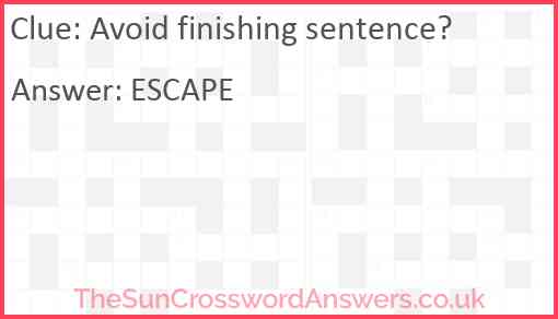 Avoid finishing sentence? Answer