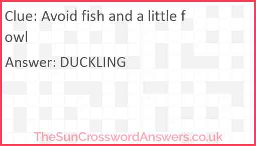 Avoid fish and a little fowl Answer