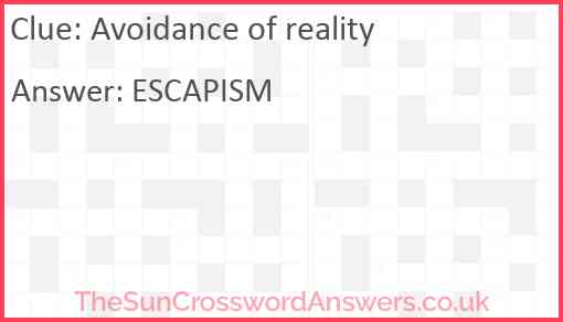Avoidance of reality Answer