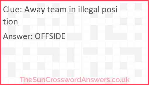 Away team in illegal position Answer