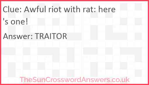 Awful riot with rat: here's one! Answer