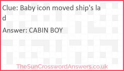 Baby icon moved ship's lad Answer
