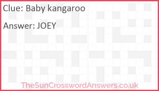 Baby kangaroo Answer