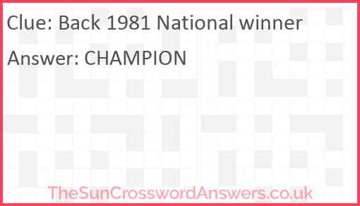 Back 1981 National winner Answer