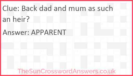 Back dad and mum as such an heir? Answer