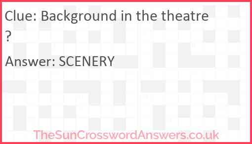 Background in the theatre? Answer