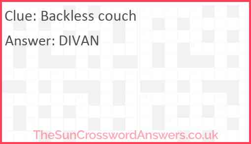Backless couch Answer