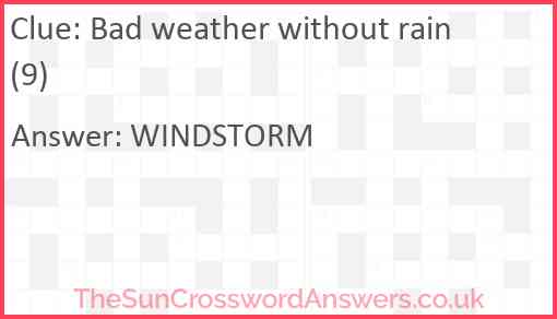 Bad weather without rain (9) Answer