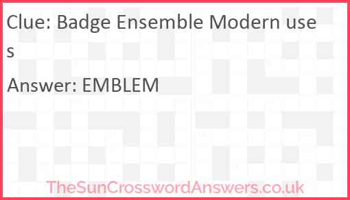 Badge Ensemble Modern uses Answer