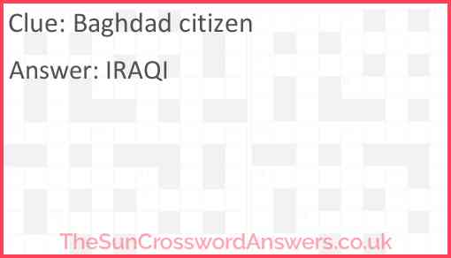 Baghdad citizen Answer