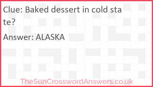 Baked dessert in cold state? Answer