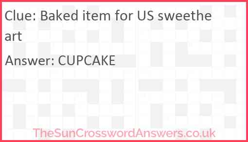 Baked item for US sweetheart Answer