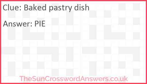 Baked pastry dish Answer
