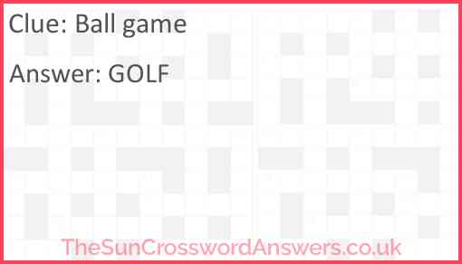 Ball game Answer