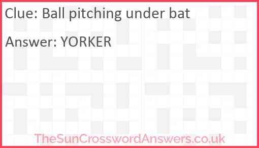 Ball pitching under bat Answer