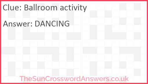 Ballroom activity Answer