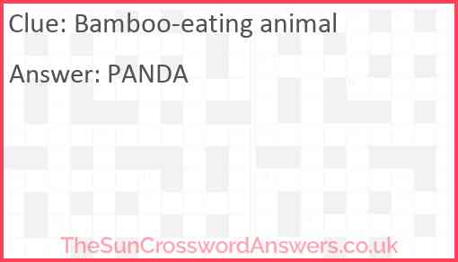 Bamboo-eating animal Answer