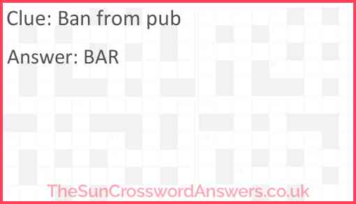 Ban from pub Answer