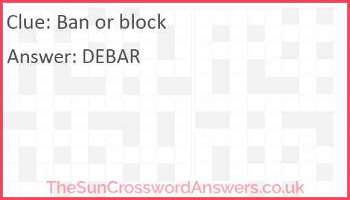 Ban or block Answer
