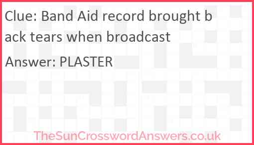 Band Aid record brought back tears when broadcast Answer