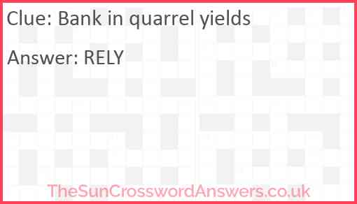 Bank in quarrel yields Answer