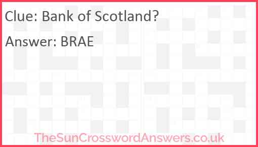 Bank of Scotland? Answer