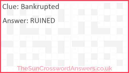 Bankrupted Answer