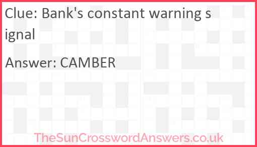 Bank's constant warning signal Answer