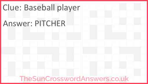 Baseball player Answer