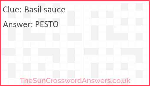 Basil sauce Answer