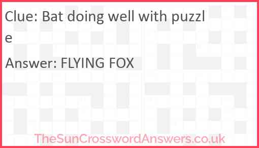 Bat doing well with puzzle Answer
