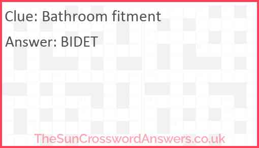 Bathroom fitment Answer
