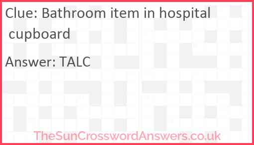 Bathroom item in hospital cupboard Answer