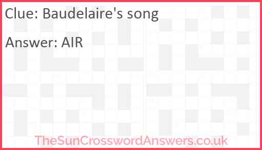 Baudelaire's song Answer