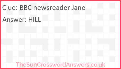 BBC newsreader Jane Answer