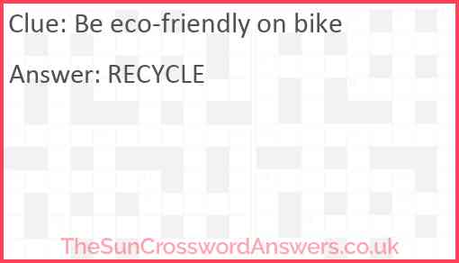 Be eco-friendly on bike Answer