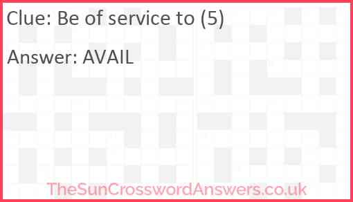 Be of service to (5) Answer