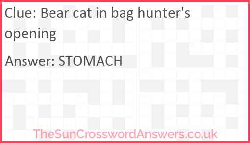 Bear cat in bag hunter's opening Answer