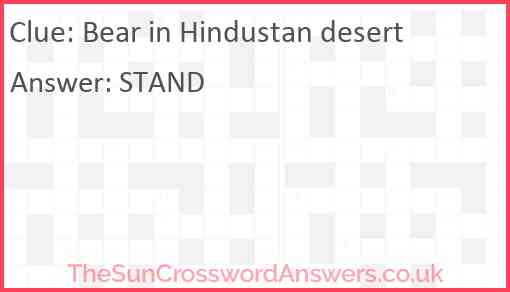 Bear in Hindustan desert Answer