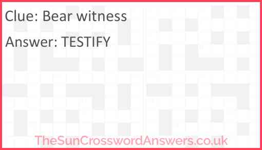 Bear witness Answer