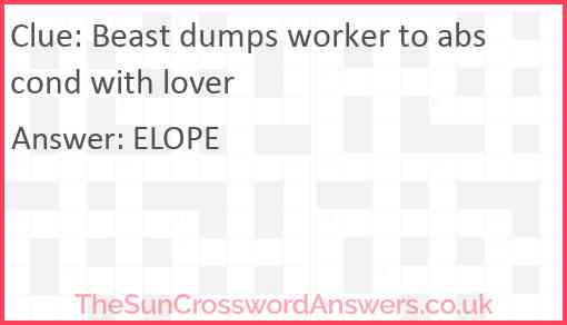 Beast dumps worker to abscond with lover Answer