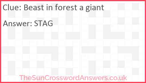 Beast in forest a giant Answer