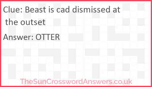 Beast is cad dismissed at the outset Answer