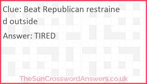 Beat Republican restrained outside Answer