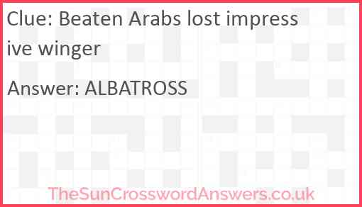 Beaten Arabs lost impressive winger Answer