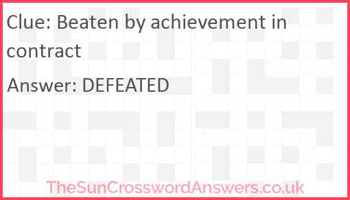 Beaten by achievement in contract Answer