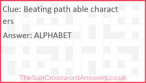 Beating path able characters Answer