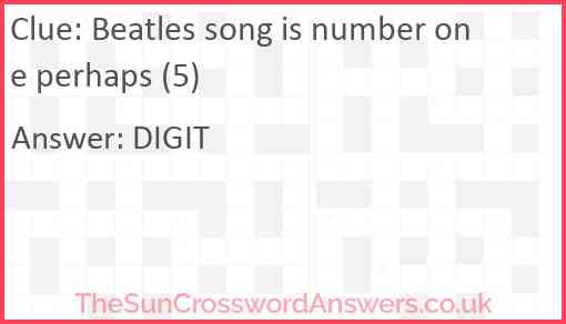 Beatles song is number one perhaps (5) Answer