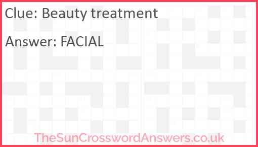 Beauty treatment Answer