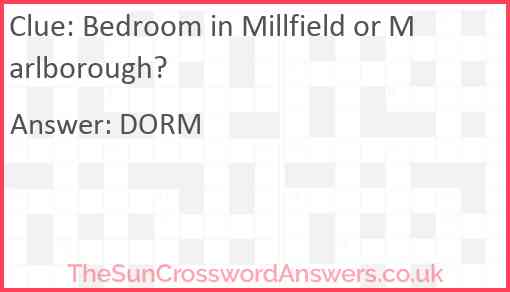 Bedroom in Millfield or Marlborough? Answer